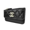 圖片 Chanel  金雙C粒紋牛皮釦式一字拉鍊卡包/零錢包(AP4314-黑)