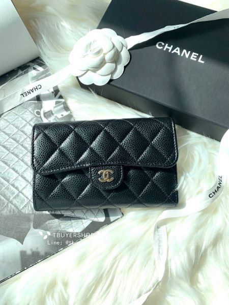 圖片 Chanel cf 黑金 荔枝皮  三折中夾