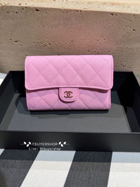 圖片 Chanel cf 粉金 荔枝皮 三折中夾