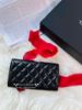 圖片 Chanel 黑金 油蠟皮 大雙c 信封中夾 超級美