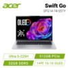 圖片 acer Swift Go SFG14-74-55TY 宏碁全新Core Ultra 時尚輕纖筆電 銀 /Ultra 5-225H/Intel ARC/32GB DDR5/512GB PCIe/14吋 16:10/1920x1200/OLED鏡面/W11/含原廠包包及滑鼠/UN.JF8TA.001🎈送保護套/滑鼠墊/鍵盤膜🎈