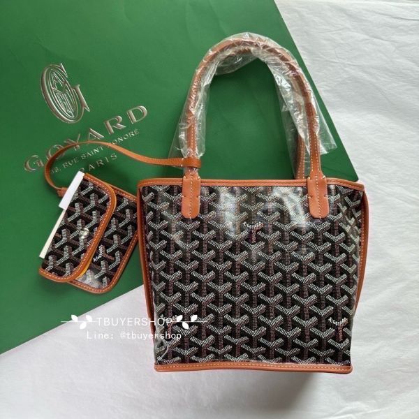 圖片 Goyard 雙面mini tote  棕 附小錢包、手提肩背都好看