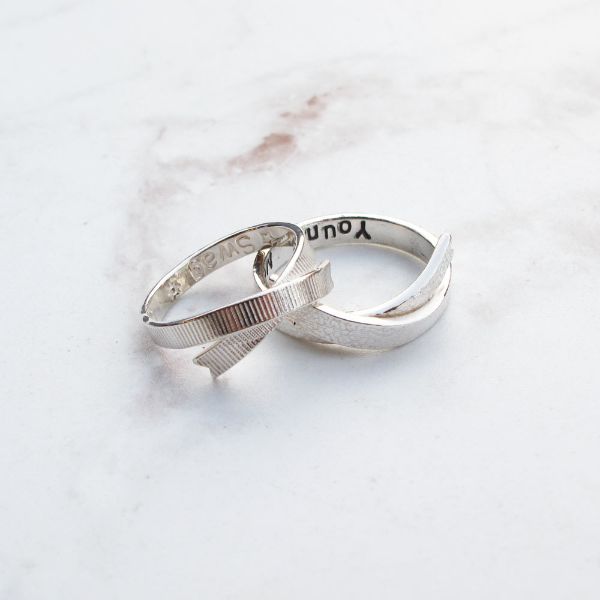 圖片 【限海安店】DIY手工銀飾教學卷 | 緞帶 壓紋 純銀情侶對戒 | 大員囡仔