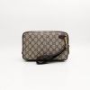 圖片 美國百分百【全新真品】Gucci 皮包 手拿包 GG 綠紅織帶 隨身包 歐洲精品 經典 logo印花 咖啡 CZ34