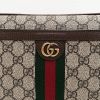 圖片 美國百分百【全新真品】Gucci 皮包 手拿包 GG 綠紅織帶 隨身包 歐洲精品 經典 logo印花 咖啡 CZ34