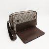 圖片 美國百分百【全新真品】Gucci 皮包 手拿包 GG 綠紅織帶 隨身包 歐洲精品 經典 logo印花 咖啡 CZ34