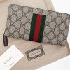圖片 美國百分百【全新真品】Gucci 皮夾 長夾 歐洲精品 配件 錢包 經典 logo印花 綠紅織帶 咖啡 CW58