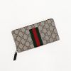 圖片 美國百分百【全新真品】Gucci 皮夾 長夾 歐洲精品 配件 錢包 經典 logo印花 綠紅織帶 咖啡 CW58