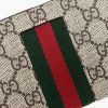 圖片 美國百分百【全新真品】Gucci 皮夾 長夾 歐洲精品 配件 錢包 經典 logo印花 綠紅織帶 咖啡 CW58