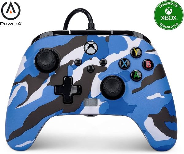 圖片 XBS XBOX PowerA 增強款有線控制器 迷彩藍（Micro USB 版）