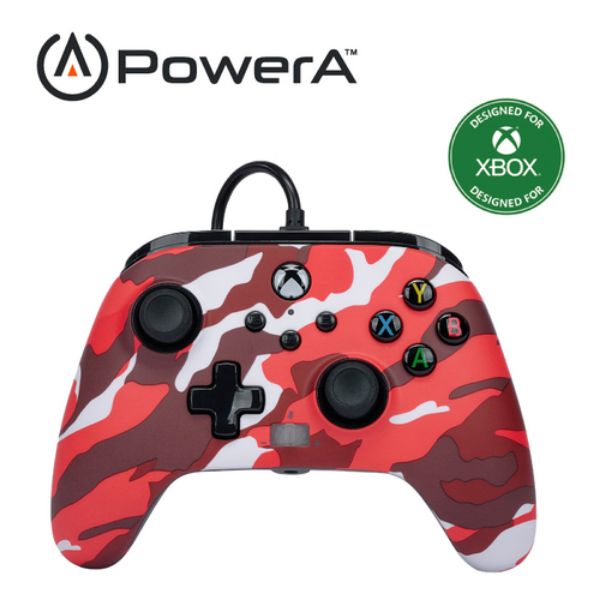 圖片 XBS XBOX PowerA 增強款有線控制器 迷彩紅（Micro USB 版）
