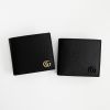 圖片 美國百分百【全新真品】Gucci 皮夾 短夾 皮革 專櫃精品 錢包 零錢袋 LOGO 金色/黑色 CJ17