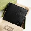 圖片 美國百分百【全新真品】Gucci 皮夾 短夾 皮革 專櫃精品 錢包 零錢袋 LOGO 金色/黑色 CJ17