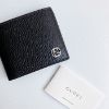 圖片 美國百分百【全新真品】Gucci 皮夾 logo 真皮 錢包 六卡 短夾 義大利製 專櫃精品 黑色 CC43