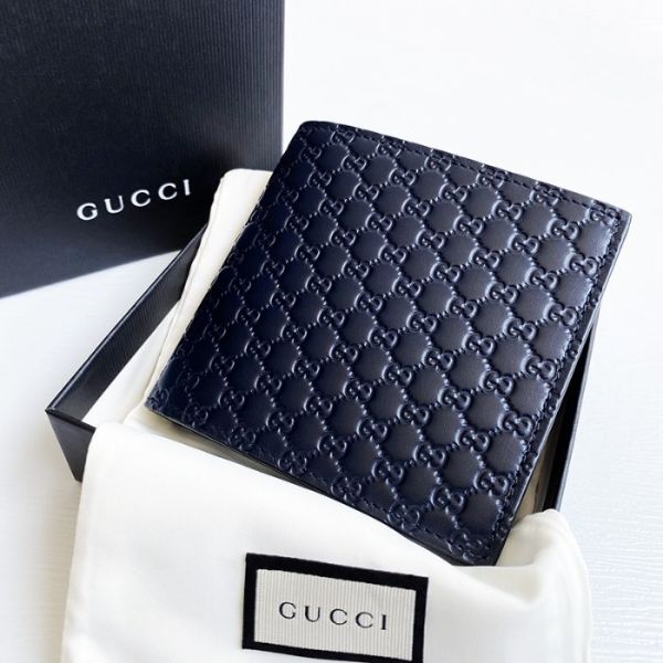 圖片 美國百分百【全新真品】Gucci 皮夾 經典滿版壓紋 logo 真皮 零錢袋 短夾 義大利製 專櫃精品 深藍 CC41