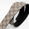 圖片 美國百分百【全新真品】Gucci 皮帶 寬身 雙面 復古 黃銅 歐洲精品 配件 logo印花 咖啡 CW62