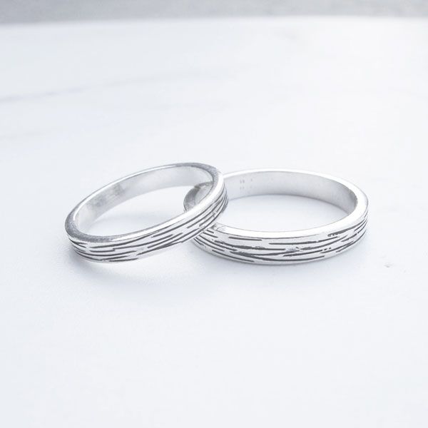 圖片 【限海安店】DIY手工銀飾教學卷 | 橫木紋 純銀情侶對戒 | 大員囡仔