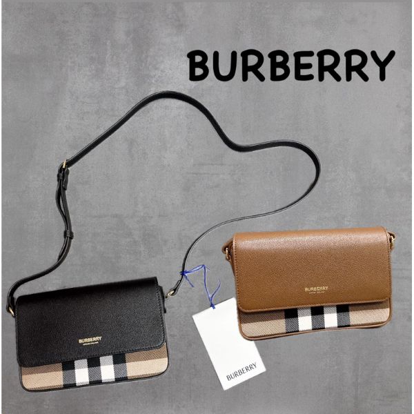 圖片 ［SKR精品服飾］BURBERRY 25年款 牛皮拼接格紋翻蓋woc包