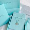圖片 美國百分百【全新真品】Tiffany & Co. 迷你雙心形吊飾 項鍊 純銀刻字 蒂芬妮 銀飾墜飾 專櫃 綠色 BC46
