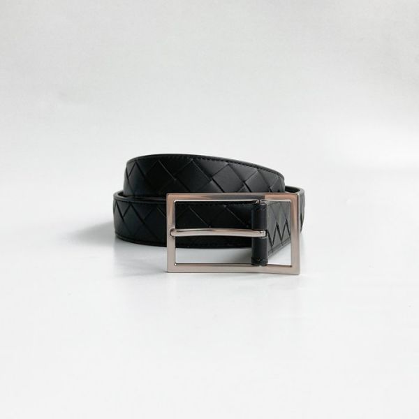 圖片 美國百分百【全新真品】BOTTEGA VENETA 真皮編織 皮帶 BV 配件 皮革 歐洲精品 3cm 黑 BD66