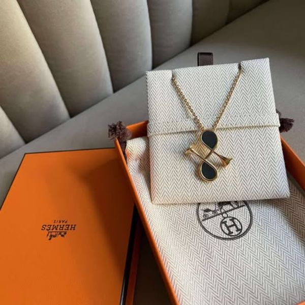 圖片 Hermes cor H墨綠小喇叭項鏈