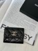 圖片 Chanel 黑金 荔枝皮 絲巾內裏雙層卡包/錢包