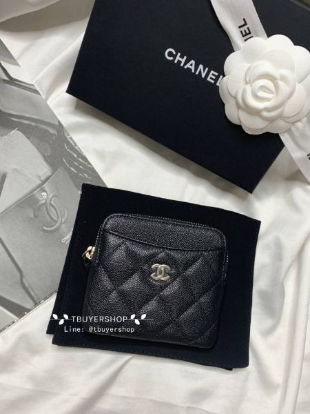 圖片 Chanel cf 黑金 荔枝皮 豆腐錢包/吐司卡包