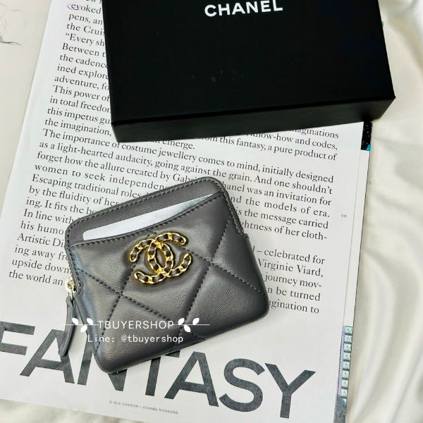 圖片 Chanel 19 高級灰金 吐司錢包/卡包