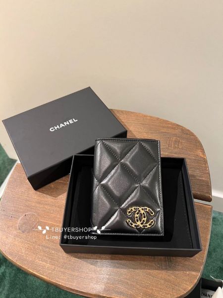 圖片 Chanel 19黑金 護照夾