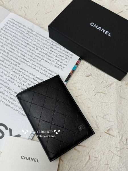 圖片 Chanel 25c so black 全黑護照夾