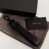 圖片 美國百分百【全新真品】BOTTEGA VENETA 真皮編織 鑰匙圈 BV 皮繩 掛件 歐洲精品 黑色 CZ36