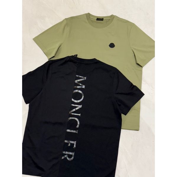 圖片 Moncler 經典 胸口小logo搭配背後字母設計 黑色 墨綠色 短袖T恤上衣