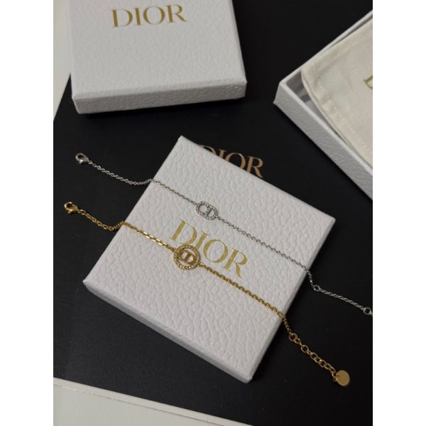 圖片 Dior 經典CD logo設計 搭配圓圈 銀色、金色 手鍊