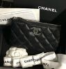 圖片 Chanel AP3833 新款 鏤空 CC 荔枝格紋卡片零錢包 黑金
