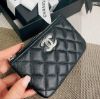 圖片 Chanel AP3833 新款 鏤空 CC 荔枝格紋卡片零錢包 黑金