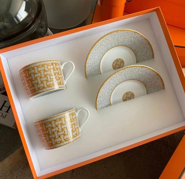 圖片 《Hermès 24K鎏金鍍金咖啡杯套裝》