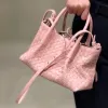 圖片 Bottega Veneta 819004 Small Pinacoteca 畫廊編織小款托特包 玫瑰粉色