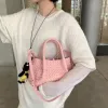 圖片 Bottega Veneta 819004 Small Pinacoteca 畫廊編織小款托特包 玫瑰粉色