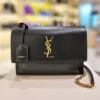 圖片 Saint Laurent 442906 YSL 中款 Sunset 翻蓋金鍊包 黑色