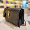 圖片 Saint Laurent 442906 YSL 中款 Sunset 翻蓋金鍊包 黑色