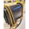 圖片 Saint Laurent 442906 YSL 中款 Sunset 翻蓋金鍊包 黑色