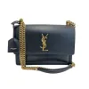 圖片 Saint Laurent 442906 YSL 中款 Sunset 翻蓋金鍊包 黑色