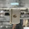 圖片 Gucci GG Marmont 575163 絎縫抽繩迷你水桶包 白色