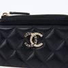 圖片 CHANEL 25 香奈兒 CHANEL 荔枝皮 拉鍊 卡包 零錢包 AP4040 黑金羊拉鍊一字卡包