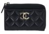 圖片 CHANEL 25 香奈兒 CHANEL 荔枝皮 拉鍊 卡包 零錢包 AP4040 黑金羊拉鍊一字卡包