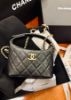 圖片 Chanel 香奈兒 CHANEL AP4484 黑色荔枝皮 大 CC 斜背包手提包便當盒包