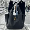 圖片 Saint Laurent 763435 YSL LE 5 A 7 Bea 柔軟鹿皮包 黑色