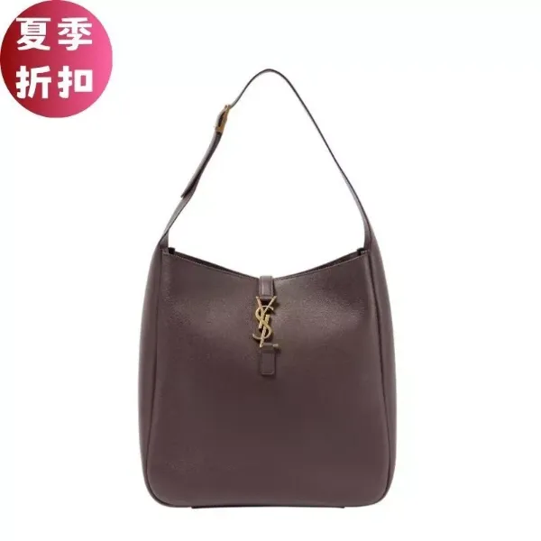 圖片 Saint Laurent 753837 YSL LE 5 A 7 大型柔軟皮革包 葡萄乾色葡萄乾色