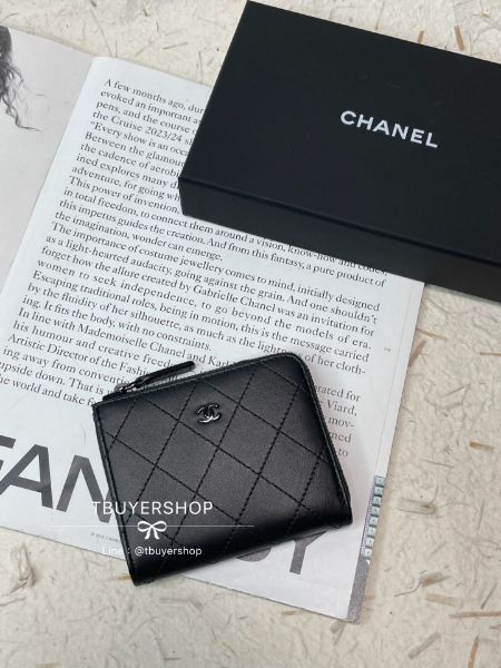 圖片 Chanel 24s cf So black 全黑新款L短夾/錢包 內裏有卡槽還有分類格👍