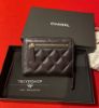 圖片 Chanel 25s cf 黑金 荔枝皮 對開拉鍊短夾